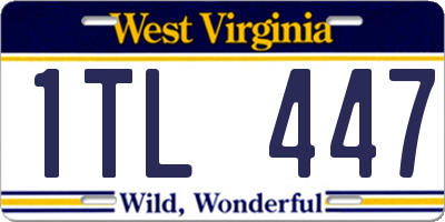 WV license plate 1TL447