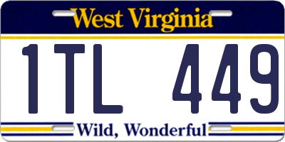 WV license plate 1TL449