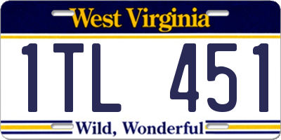 WV license plate 1TL451