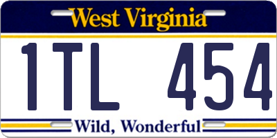 WV license plate 1TL454