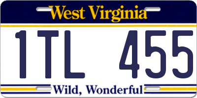 WV license plate 1TL455