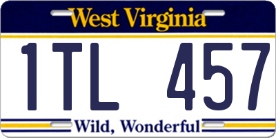 WV license plate 1TL457