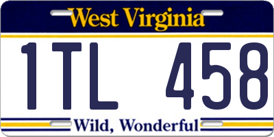 WV license plate 1TL458