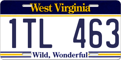 WV license plate 1TL463