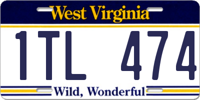 WV license plate 1TL474