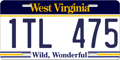 WV license plate 1TL475