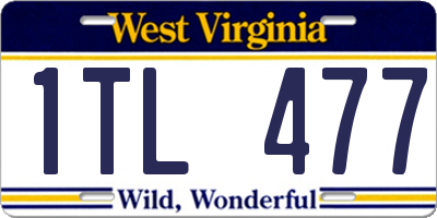 WV license plate 1TL477