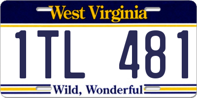 WV license plate 1TL481