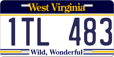WV license plate 1TL483