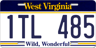 WV license plate 1TL485