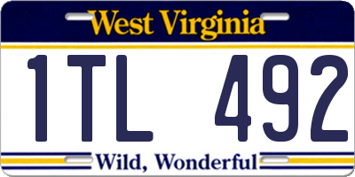 WV license plate 1TL492
