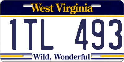 WV license plate 1TL493
