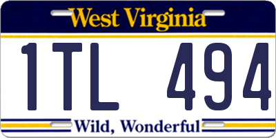 WV license plate 1TL494