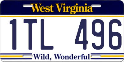 WV license plate 1TL496