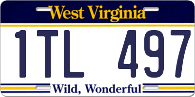 WV license plate 1TL497