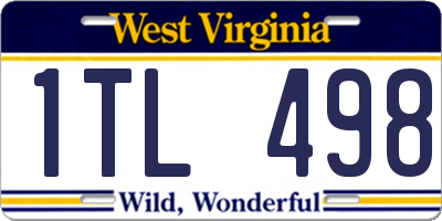 WV license plate 1TL498