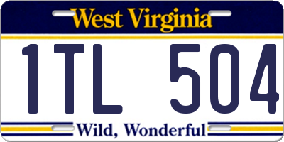 WV license plate 1TL504