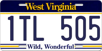 WV license plate 1TL505