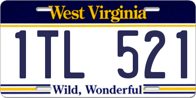 WV license plate 1TL521
