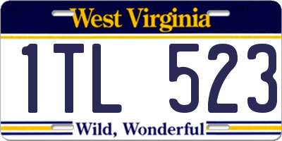 WV license plate 1TL523