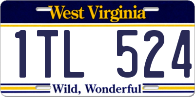WV license plate 1TL524