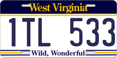 WV license plate 1TL533