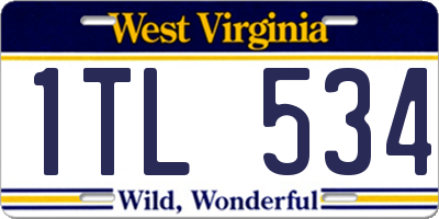 WV license plate 1TL534