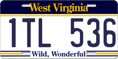 WV license plate 1TL536
