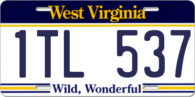 WV license plate 1TL537