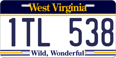 WV license plate 1TL538