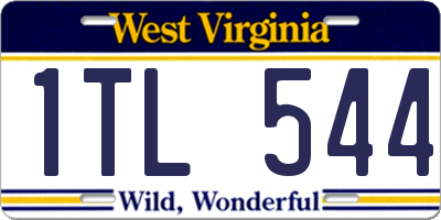 WV license plate 1TL544