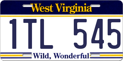 WV license plate 1TL545