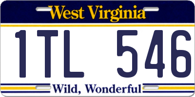 WV license plate 1TL546