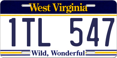WV license plate 1TL547