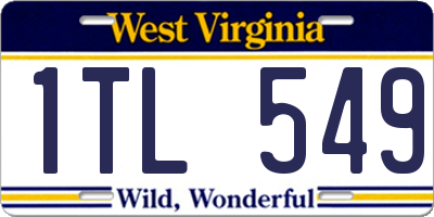 WV license plate 1TL549