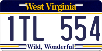 WV license plate 1TL554