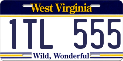 WV license plate 1TL555