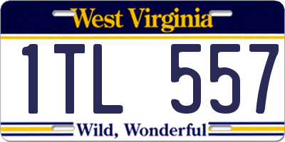 WV license plate 1TL557