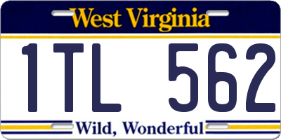 WV license plate 1TL562
