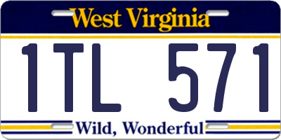 WV license plate 1TL571