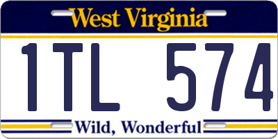 WV license plate 1TL574