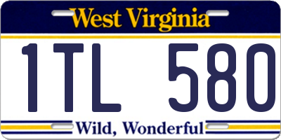 WV license plate 1TL580