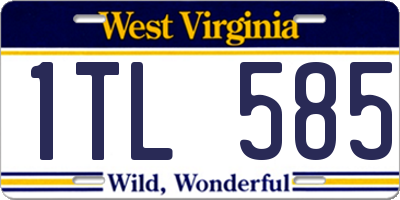 WV license plate 1TL585