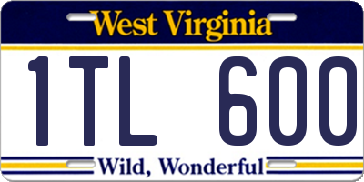 WV license plate 1TL600