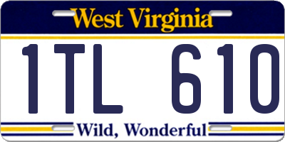 WV license plate 1TL610