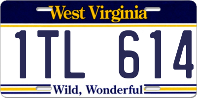 WV license plate 1TL614
