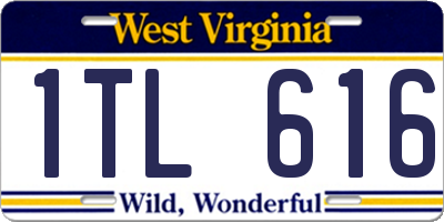WV license plate 1TL616