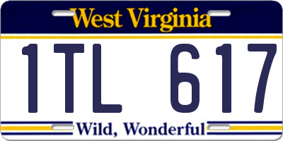 WV license plate 1TL617