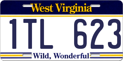 WV license plate 1TL623