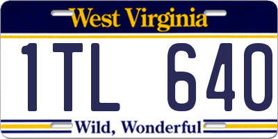 WV license plate 1TL640
